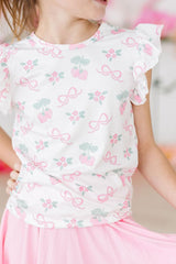 Berries & Bows S/S Ruffle Tee