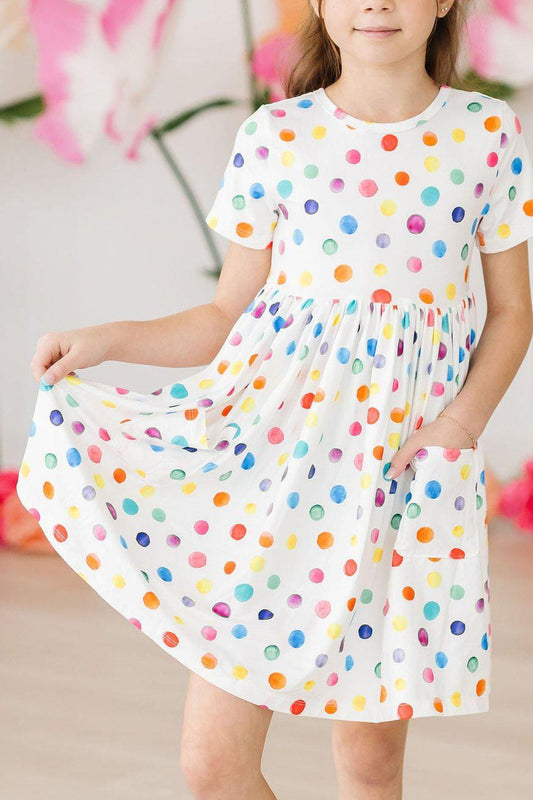 Colorful Dots S/S Pocket Twirl Dress