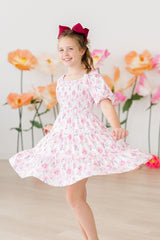 Rose Garden Smocked Ruffle Dress