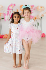 Fairy Princess Flutter Sleeve Twirl Dress