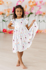 Fairy Princess Flutter Sleeve Twirl Dress