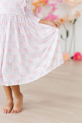 Ribbons & Roses 3/4 Sleeve Ruffle Twirl Dress - Mila & Rose ®