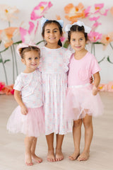 Ribbons & Roses 3/4 Sleeve Ruffle Twirl Dress - Mila & Rose ®