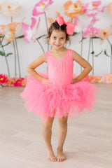 Neon Pink Tank Tutu Leotard