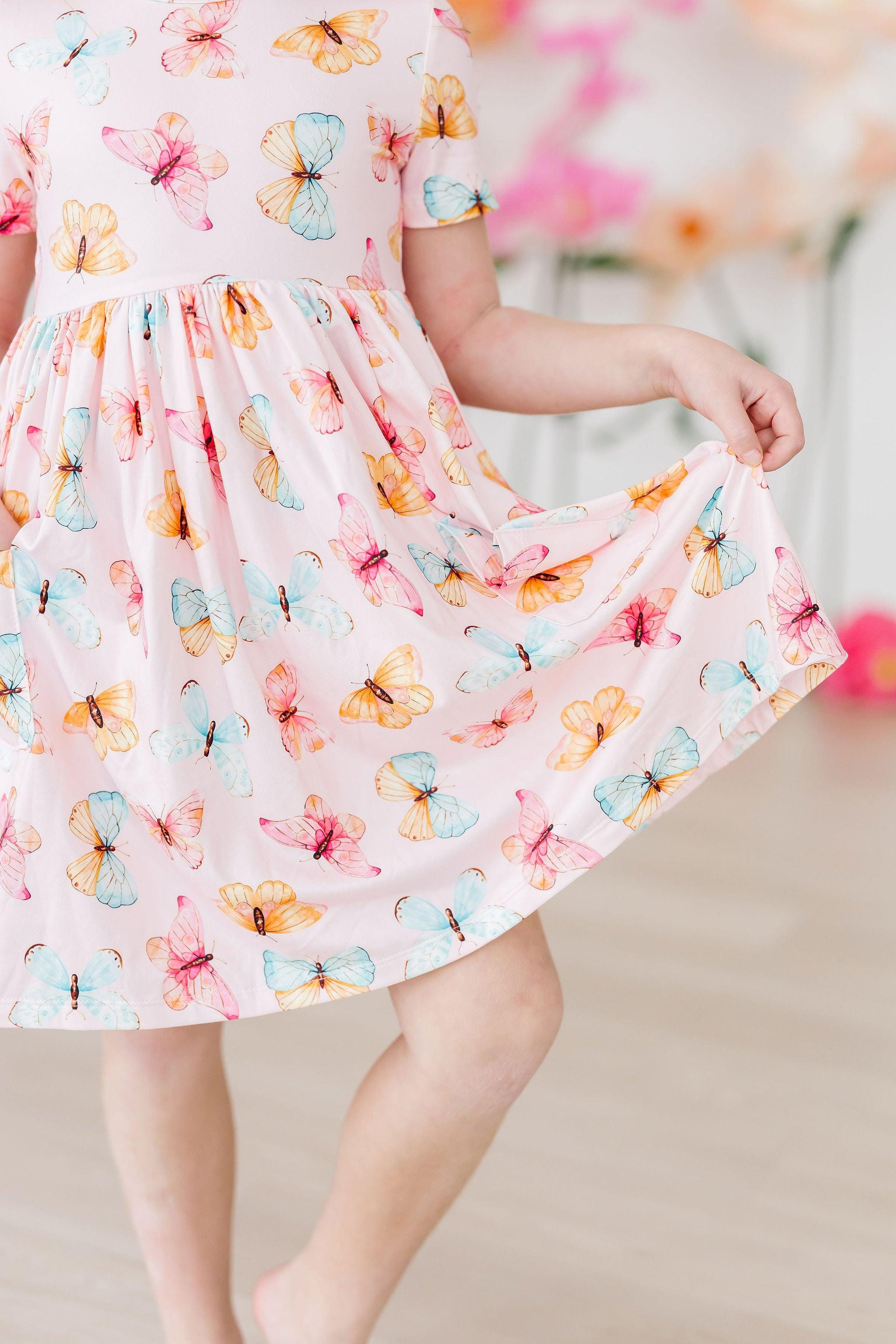 Butterfly Kisses S/S Pocket Twirl Dress - Mila & Rose ®