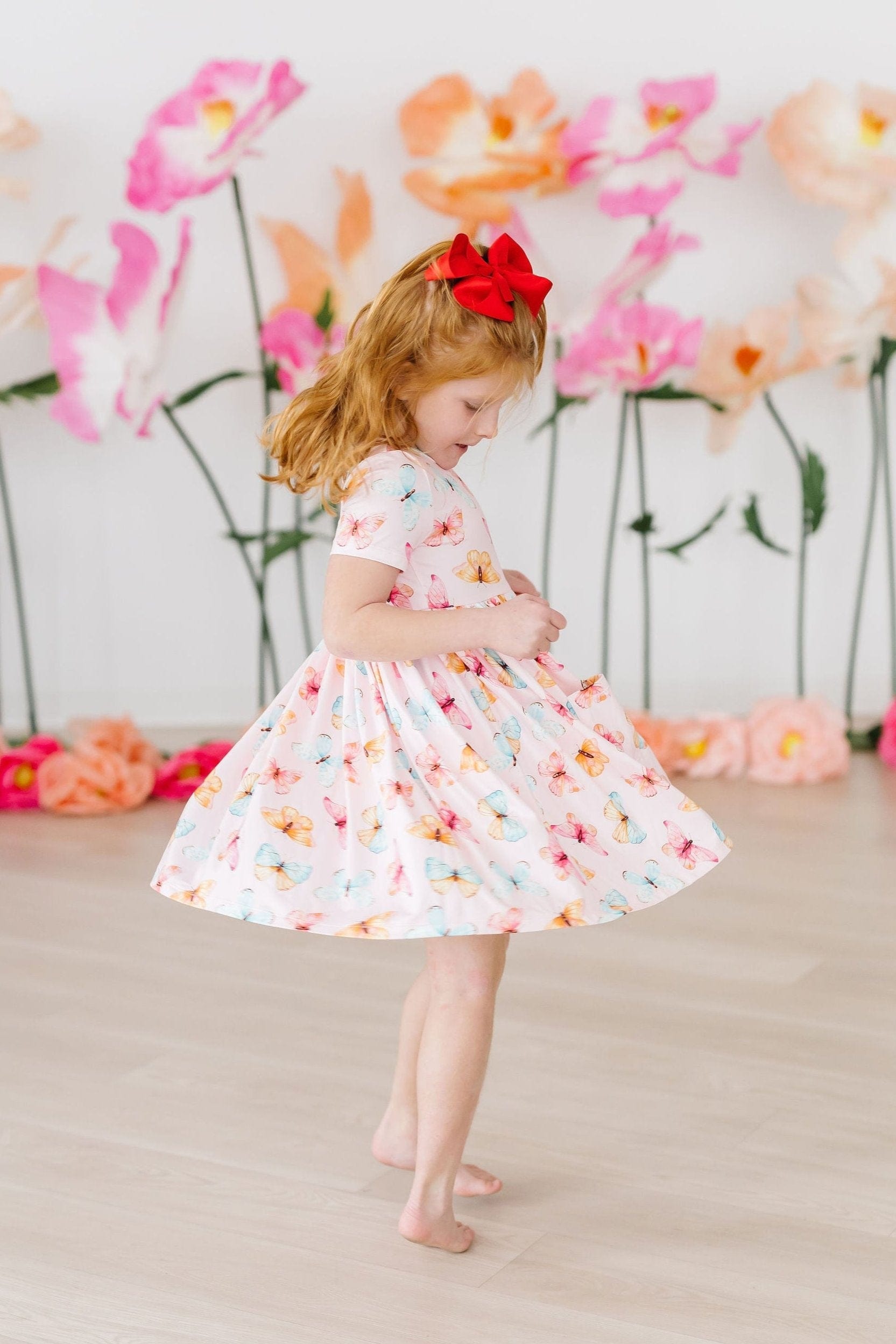 Butterfly Kisses S/S Pocket Twirl Dress - Mila & Rose ®