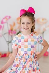 Rainbow Ribbons S/S Pocket Twirl Dress