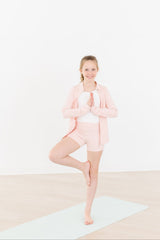 Zen Pink Full-Zip Ruffle Active Jacket