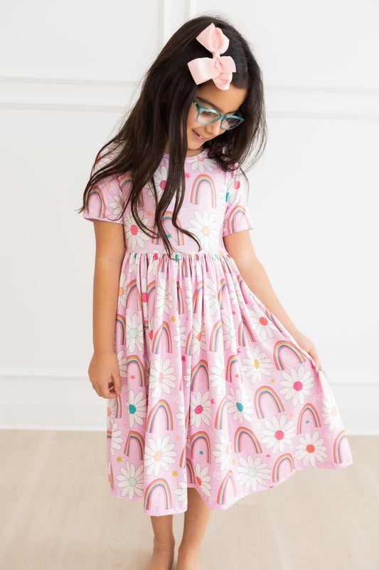 Rainbow Daisies S/S Twirl Dress - Mila & Rose ®