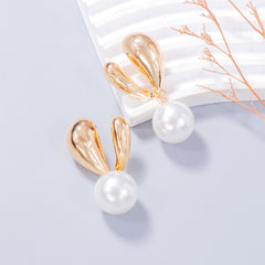 Alloy Drip Oil Bunny Earrings - Trendsi