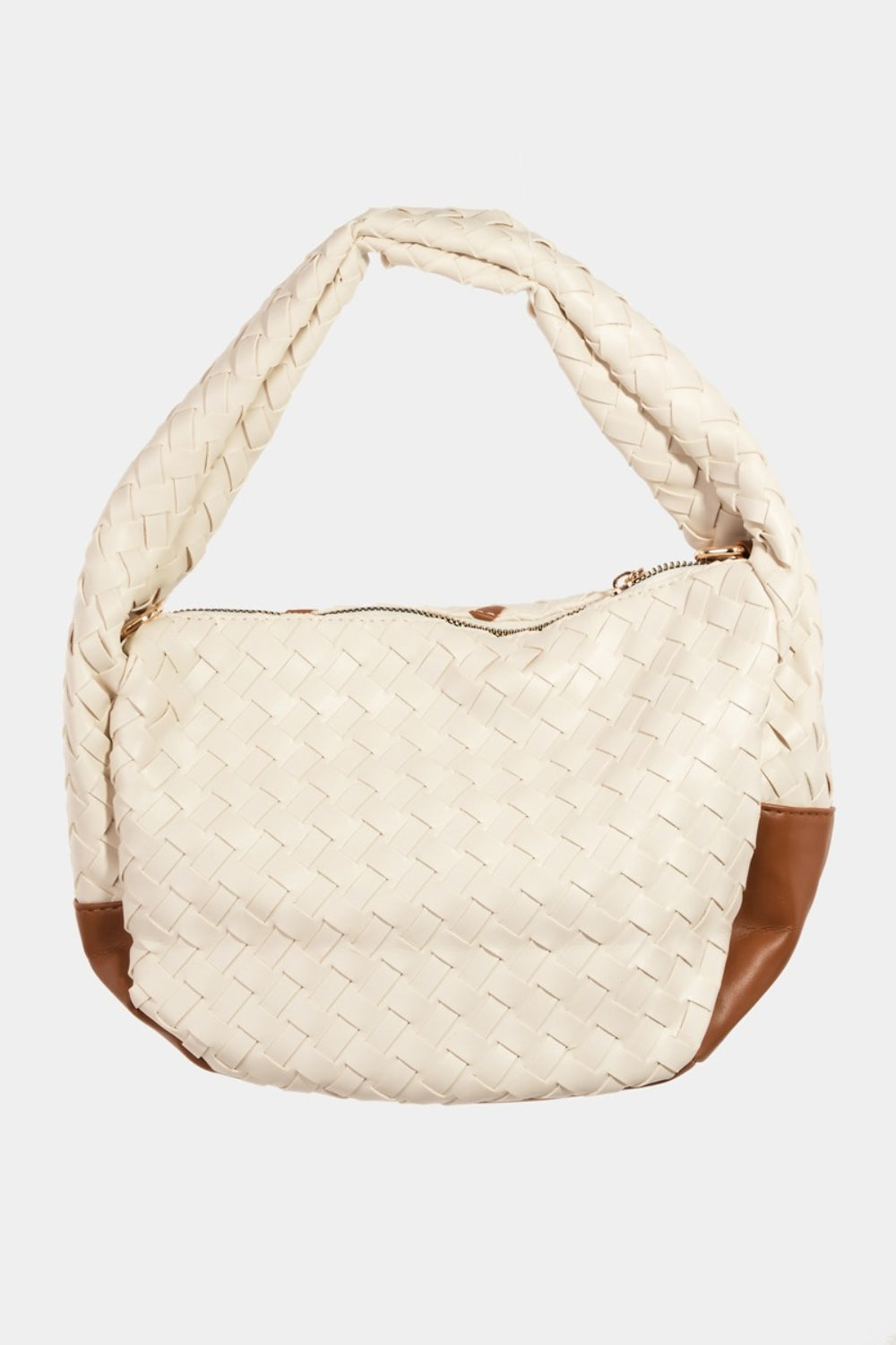 Fame Tassel Detail Weave Semi Circle Bag - Flyclothing LLC