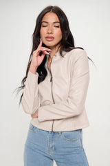 Coalition LA Zip Up Vegan Moto Jacket - Trendsi