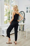 V-Neck Spaghetti Strap Sleeveless Jumpsuit - Flyclothing LLC