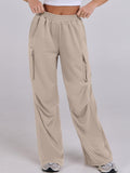 Elastic Waist Wide Leg Pants with Pockets - Trendsi