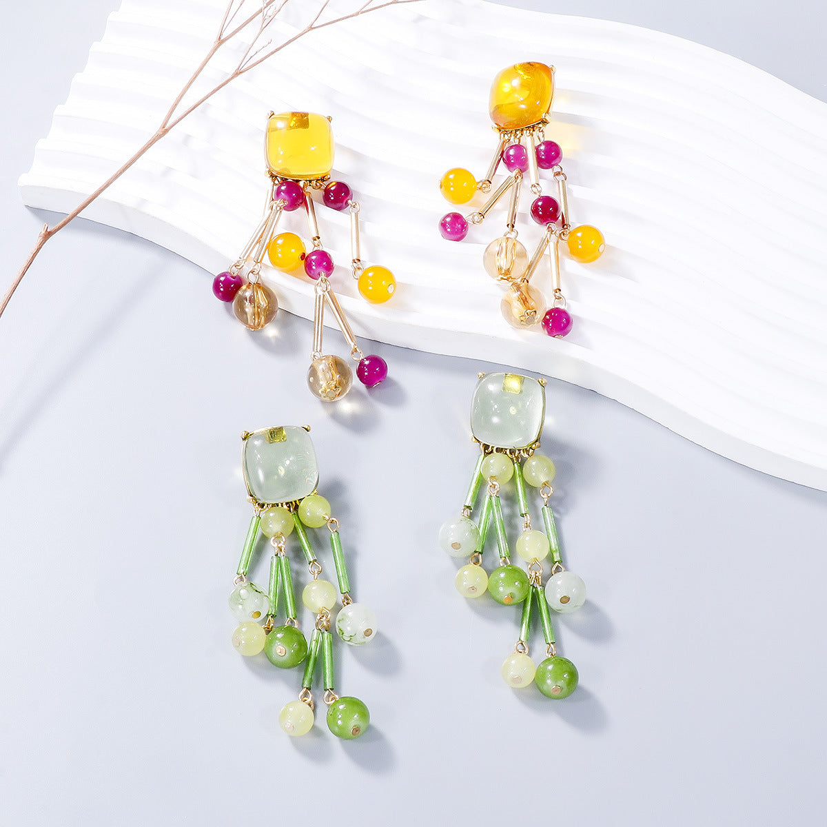 Acrylic Bead Dangle Earrings Trendsi