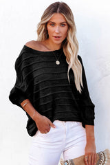 Round Neck Long Sleeve Knit Top