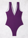 Plunge Wide Strap One-Piece Swimwear Trendsi