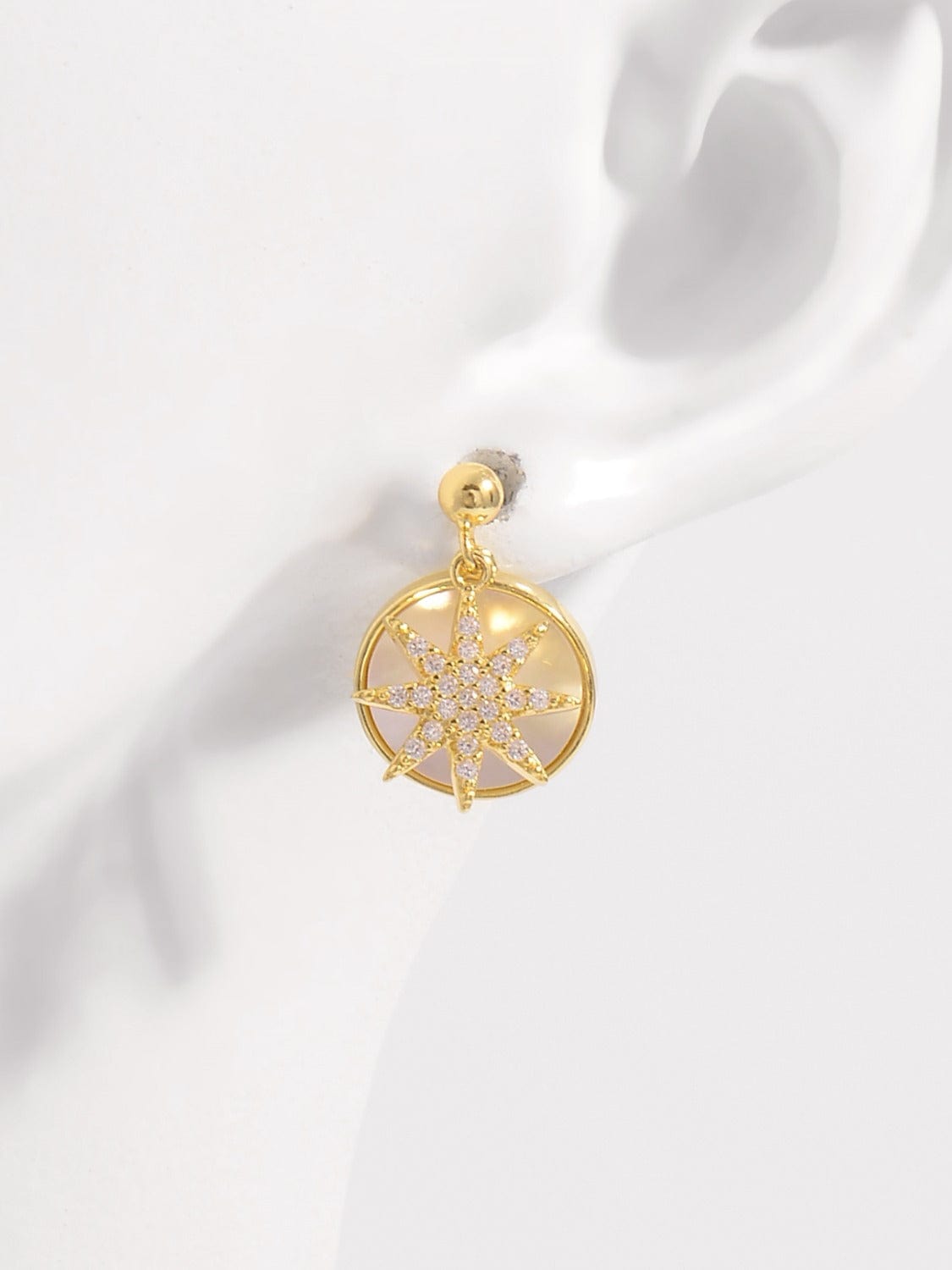 18K Gold-Plated 925 Sterling Silver Star Shape Earrings - Trendsi