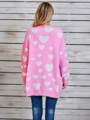 Angel Wings Heart Open Front Long Sleeve Cardigan