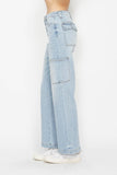 Judy Blue Full Size High Waist Straight Cargo Jeans - Trendsi