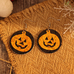 PU Leather Pumpkin Earrings - Trendsi