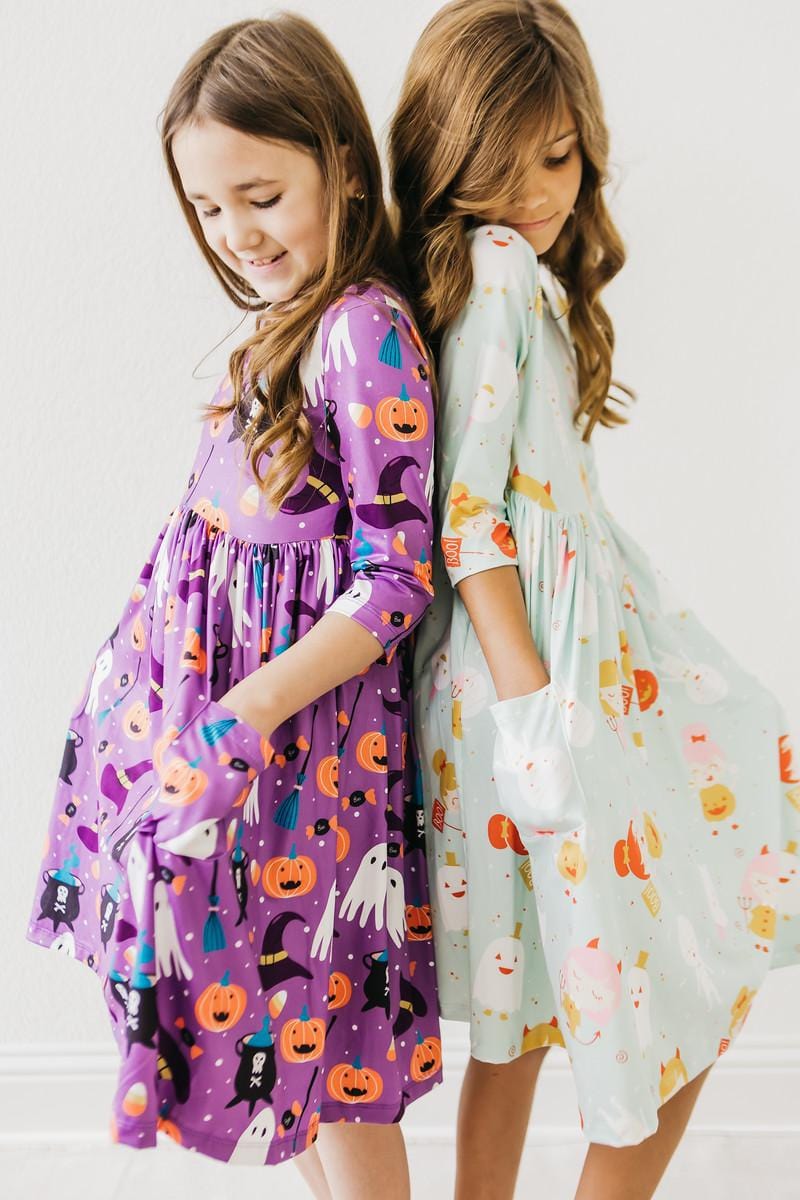 Ghouls Just Want to Have Fun 3/4 Sleeve Pocket Twirl Dress - Mila & Rose ®