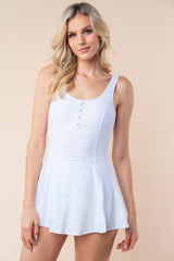 White Birch Sleeveless Performance Knit Swim Dress Trendsi