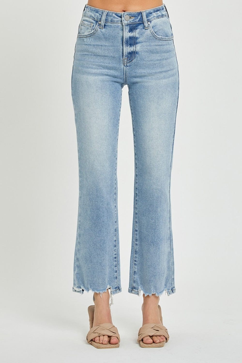 RISEN Full Size High Rise Straight Jeans - Trendsi