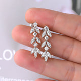 925 Sterling Silver Moissanite Leaf Earrings Trendsi