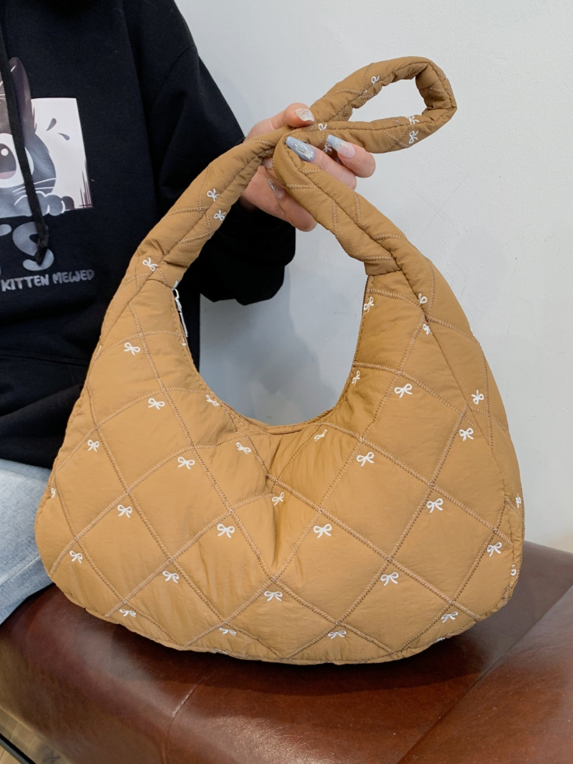 Bow Polyester Shoulder Bag