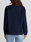 Full Size Texture Round Neck Long Sleeve Sweatshirt - Trendsi