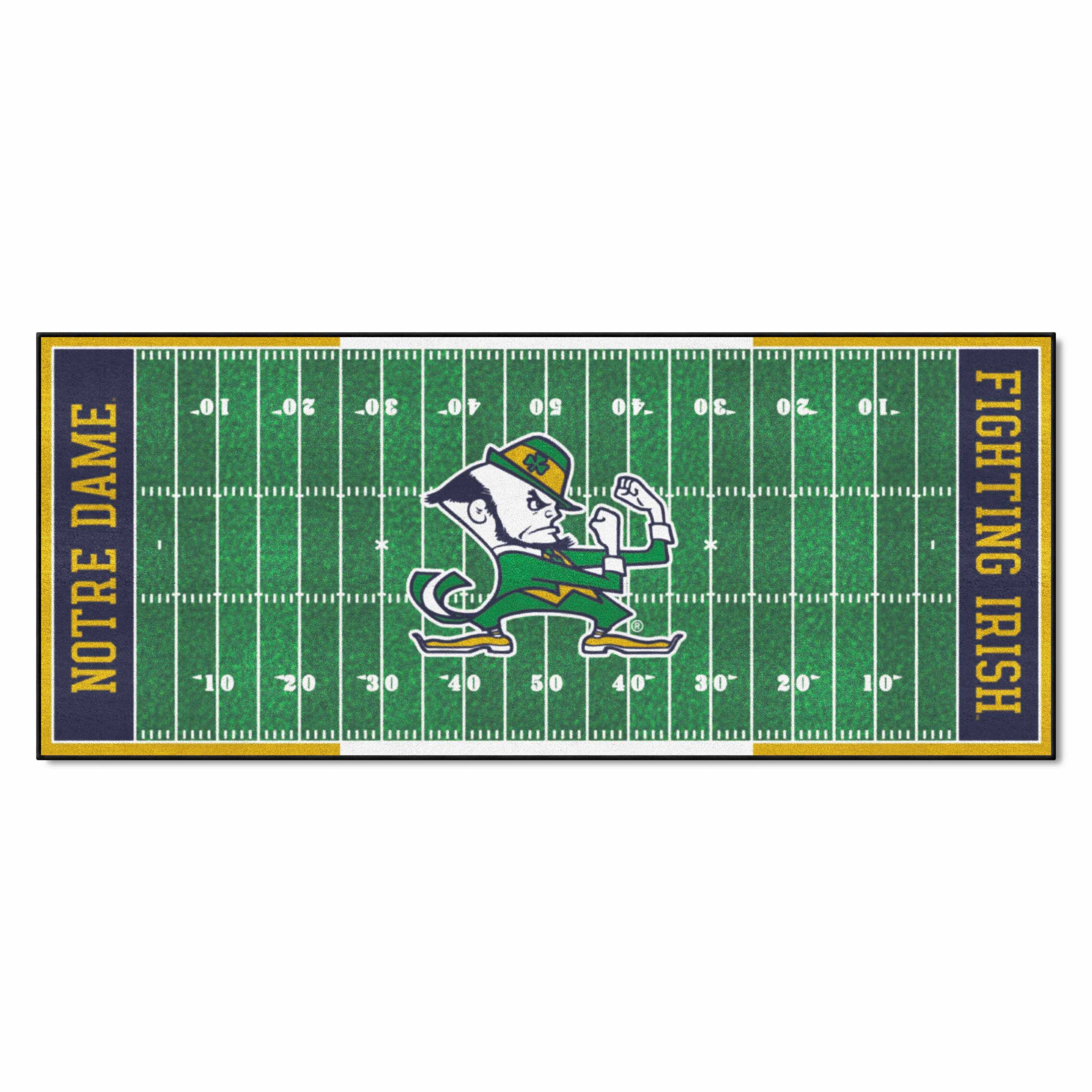 Notre Dame Fighting Irish Field Runner Mat - 30in. x 72in., Leprechaun