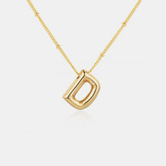 Gold-Plated Letter Pendant Necklace Trendsi