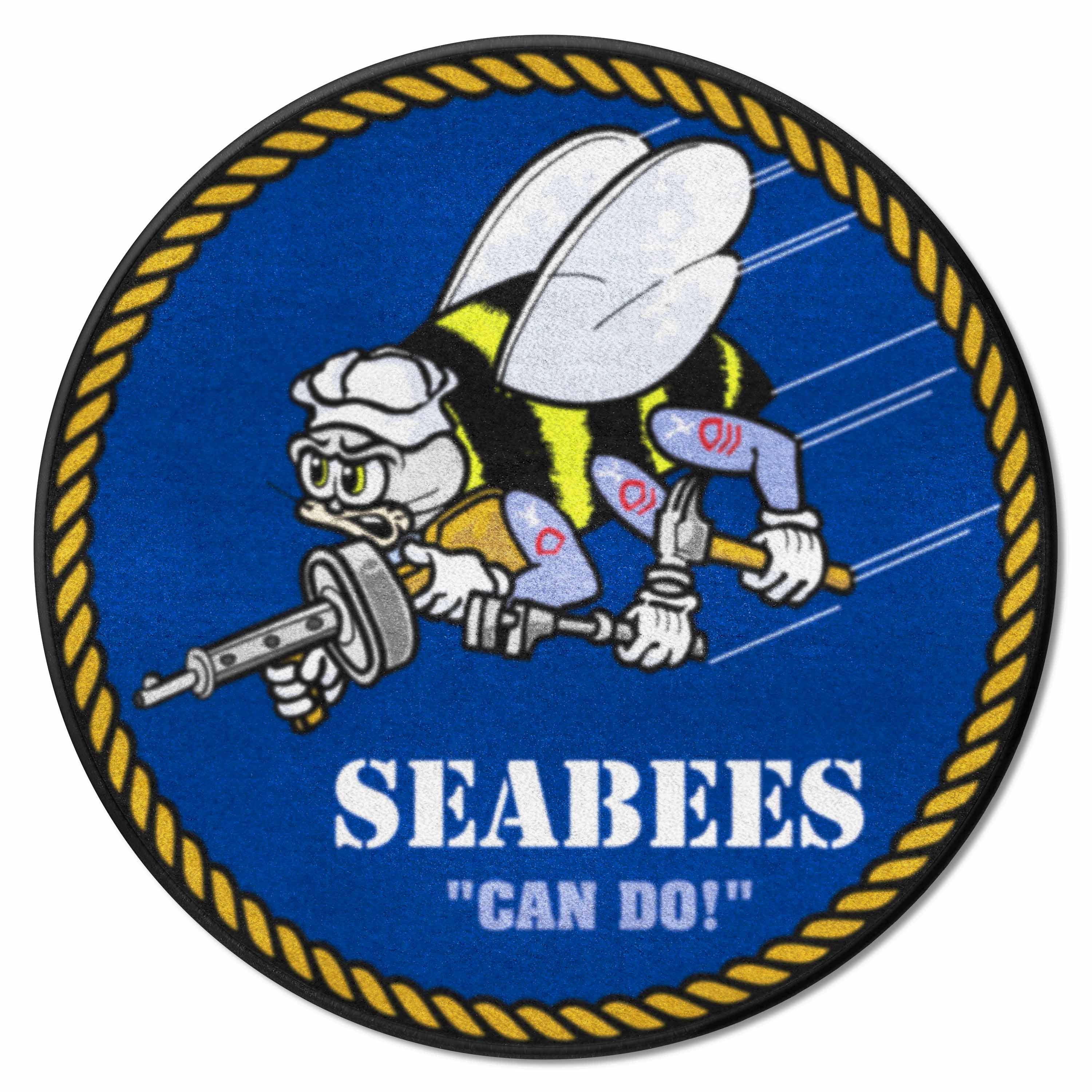 U.S. Navy Round Rug - U.S. Navy - SEABEES