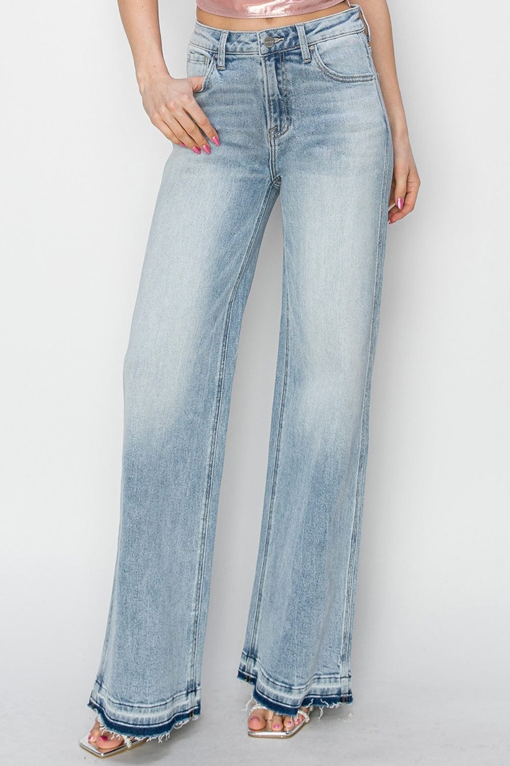 Risen Full Size High Rise Wide Leg Jeans - Trendsi