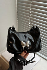 Butterfly PU Leather Knotted Strap Shoulder Bag - Trendsi