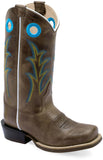 Old West Cactus Light Brown YOUTH 'S MEDIUM SQUARE TOE BOOTS