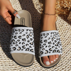 Leopard Open Toe Sandals - Trendsi