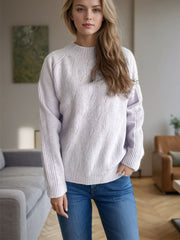 Mock Neck Long Sleeve Sweater - Trendsi