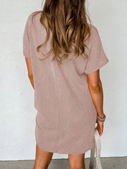 Round Neck Short Sleeve Mini Dress Trendsi