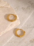 18K Gold-Plated Stainless Steel Huggie Earrings - Trendsi