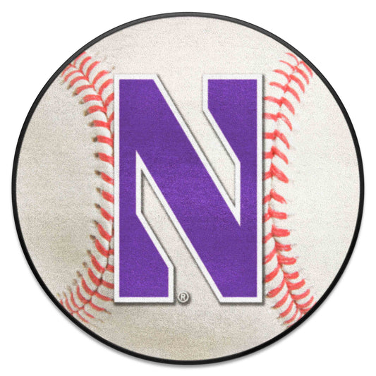 Northwestern Wildcats Baseball Rug - 27in. Diameter