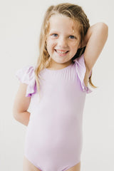 Lavender S/S Flutter Sleeve Leotard