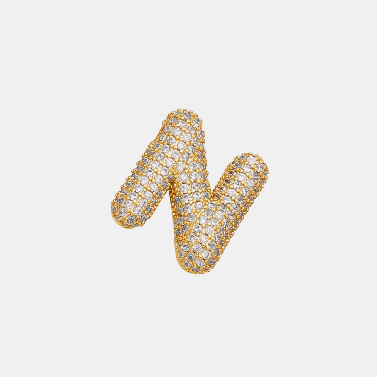 Gold-Plated Inlaid Zircon Letter Necklace - Trendsi