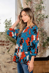 Blusa con cuello barco y estampado de talla grande de Sew In Love