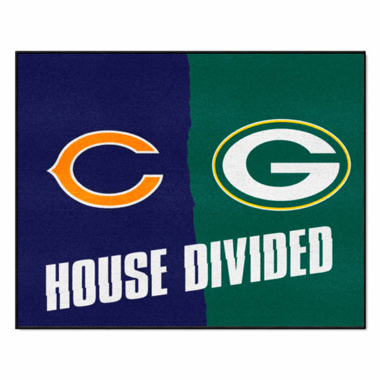 NFL House Divided - Bears / Packers House Divided Rug - 34 in. x 42.5 in. - NFL House Divided - Bears / Packers