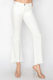 RISEN Full Size Tummy Control Crop Flare Step Hem Pants - Trendsi