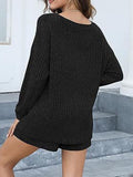 Round Neck Dropped Shoulder Top and Shorts Set - Trendsi