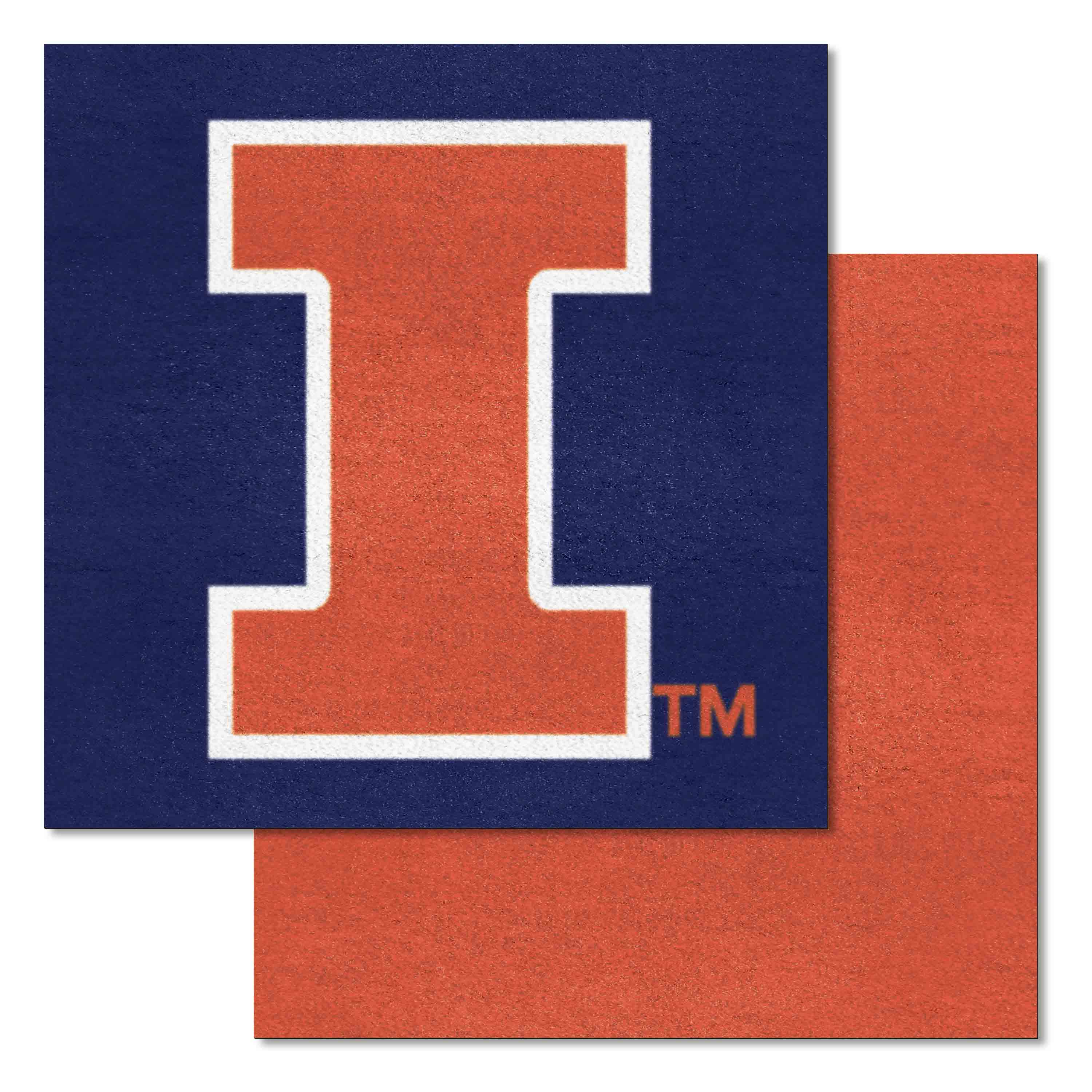 Illinois Illini Team Carpet Tiles - 45 Sq Ft.