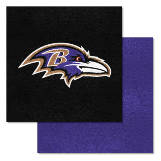 Baltimore Ravens Team Carpet Tiles - 45 Sq Ft. - Baltimore Ravens